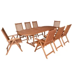 Garten Sitzgruppe Lago 9-teilig Aus Eukalyptus Geölt