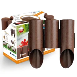 Cellfast Maxi Rasenkante Palisade 2,1 M Braun 3er 24,2 Cm