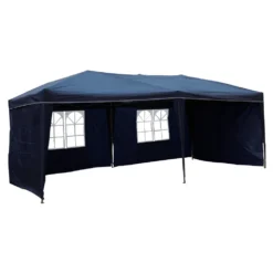 Alu Faltpavillon 3x6 M 4 Seitenteile Blau