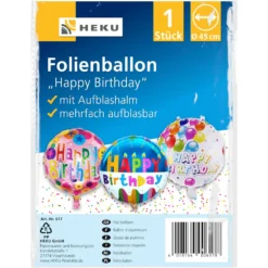 Folienballon Happy Birthday Mit Aufblashalm
