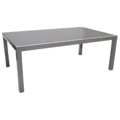 Ausziehtisch Rechteckig Mit Aluminiumgestell Und Glasplatte