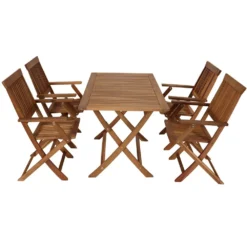 Gartengarnitur Tobago 5-teilig Aus Geöltem Akazienholz