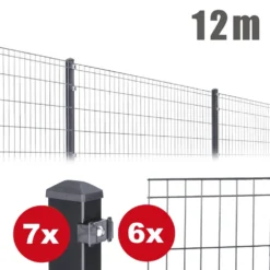 Zaunpaket Michl Ca. 0,8 M X 12 M Anthrazit Verzinkt Pulverbeschichtet