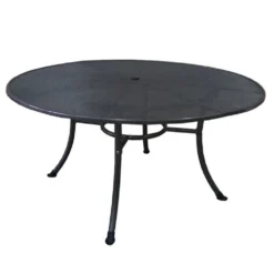 Gartentisch Rivo Rund, 150 X 72 Cm, Eisengrau, Mit Schirmloch