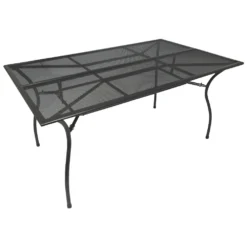 Gartentisch Rechteckig, 150 X 90 X 73 Cm, Dunkelgrau, Streckmetall