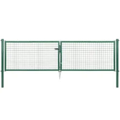 Gartentor Aus Metall Für Maschendrahtzaun Grün, Höhe 75 Cm, Doppeltor