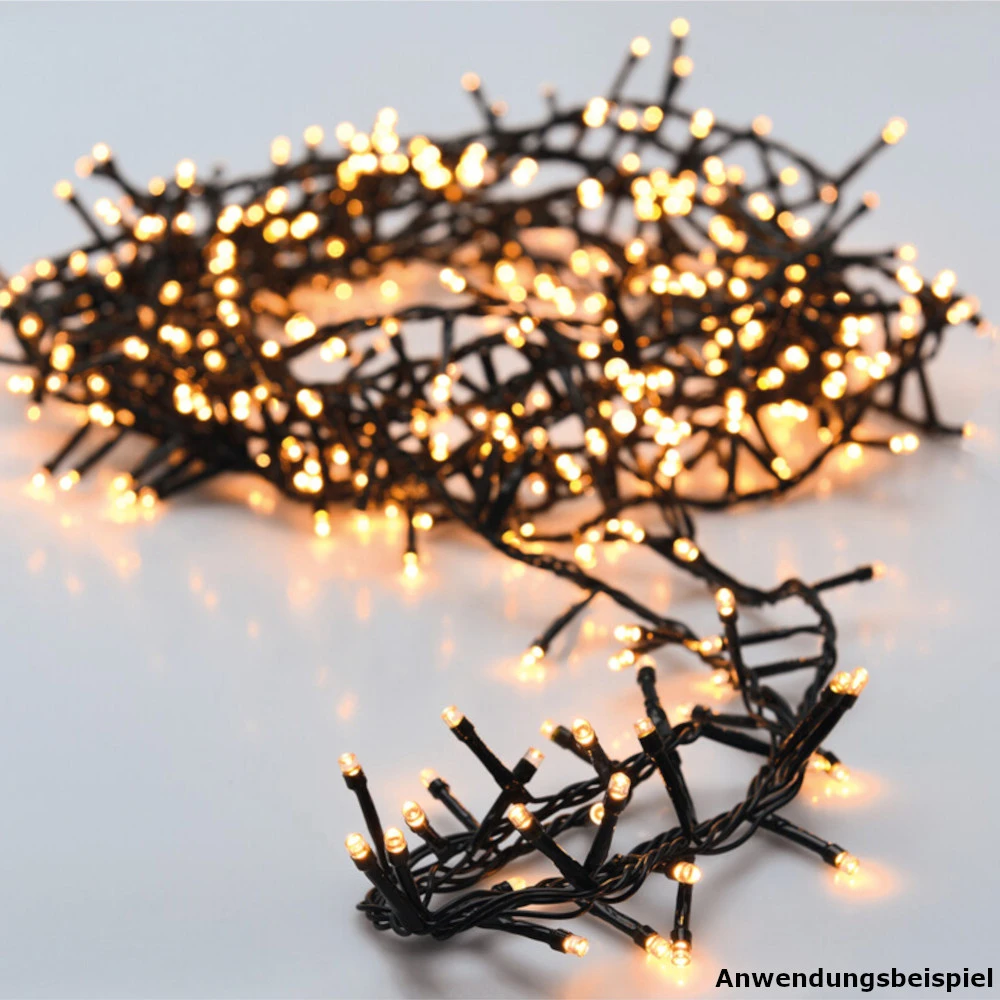 Cluster LED-Lichterkette 11 M Mit 400 LEDs Und 8 Funktionen Warmweiß 5 Cluster LED-Lichterkette 11 M Mit 400 LEDs Und 8 Funktionen Warmweiß – Bild 3