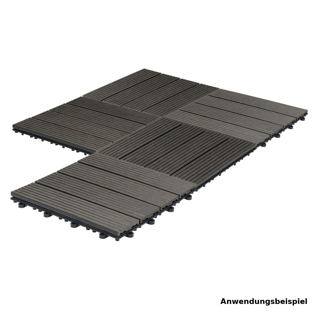 WPC-Fliese 30 X 30 Cm In Dunkelgrau Mit Steck-System 4 WPC-Fliese 30 X 30 Cm In Dunkelgrau Mit Steck-System – Bild 2
