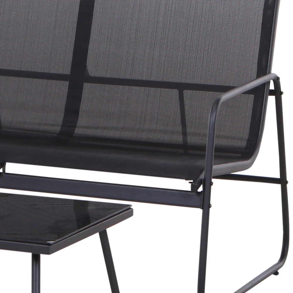 Lounge-Set 4-teilig, 4-Sitzer Mit Metallgestell, Tisch Und Stühlen 6 Lounge-Set 4-teilig, 4-Sitzer Mit Metallgestell, Tisch Und Stühlen – Bild 4