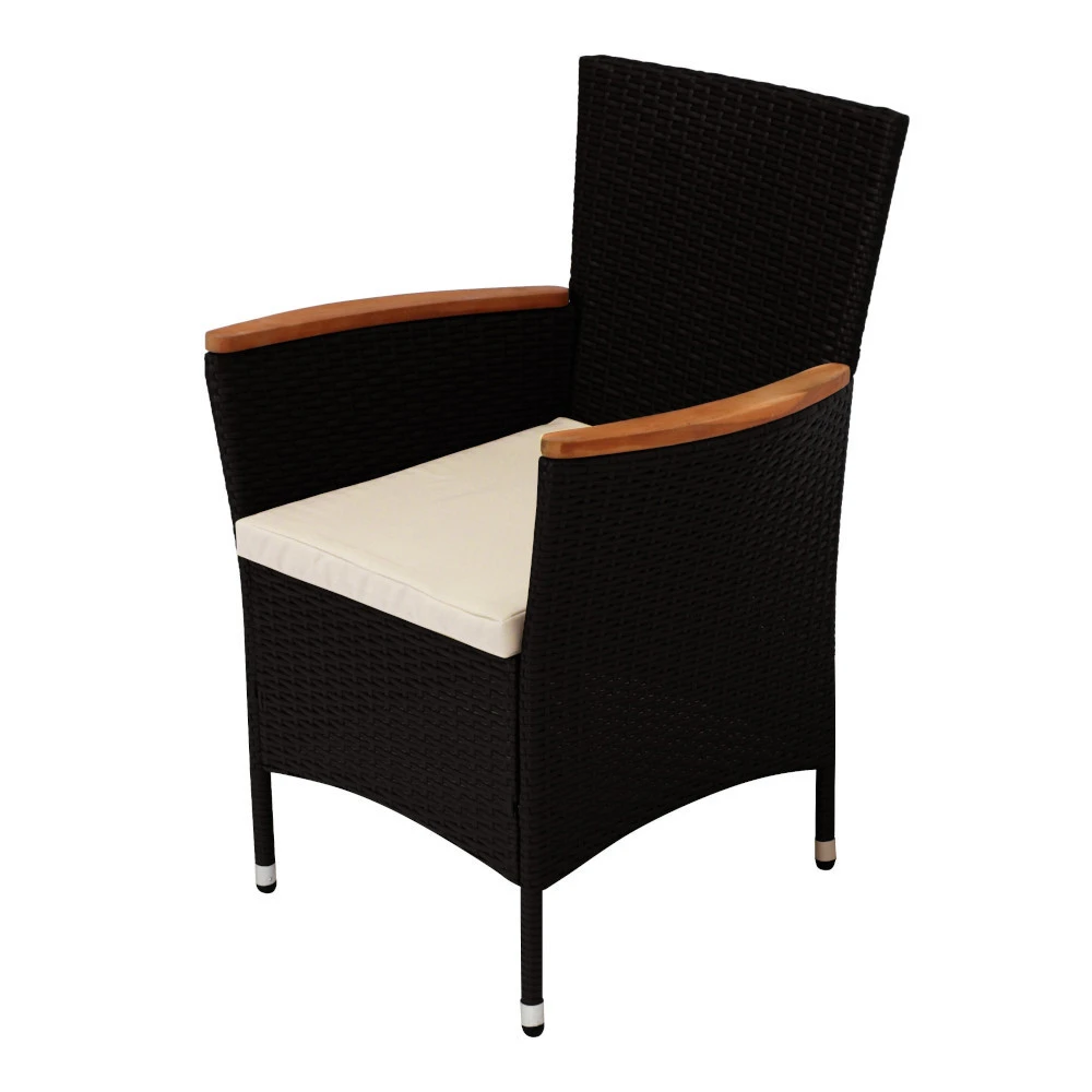 Gartensessel Set Mit Metallgestell Und Polyrattanbespannung Schwarz 4 Gartensessel Set Mit Metallgestell Und Polyrattanbespannung Schwarz – Bild 2