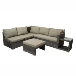 Garten-Lounge-Set Manacor 5-teilig, Polyrattan, Grau -Prosperplast Verkäufe 2Qmx1faxFuVAyUE 1280x1280