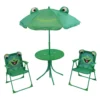 Kindersitzgruppen-Set 4-teilig Mit Froschmotiv Und Stahlgestell
