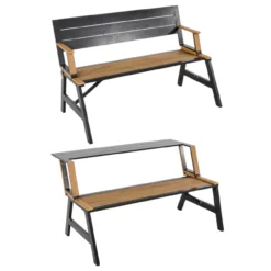 Kombibank Arezzo 2in1 Gartenbank Und Tisch, Teakoptik