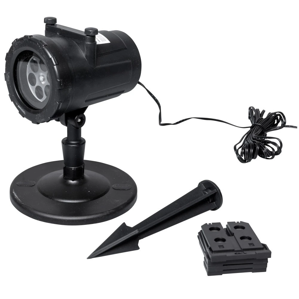 LED Projektor Aus Kunststoff In Schwarz Mit 4 Motiven 3 LED Projektor Aus Kunststoff In Schwarz Mit 4 Motiven