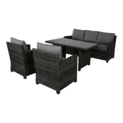 Lounge-Set Dining Jive Rock 4-teilig, 5-Sitzer Mit Tisch Und Sofas