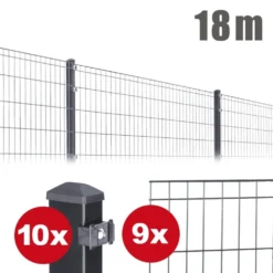 Zaunpaket Michl Ca. 1,2 M X 18 M Anthrazit Verzinkt Pulverbeschichtet