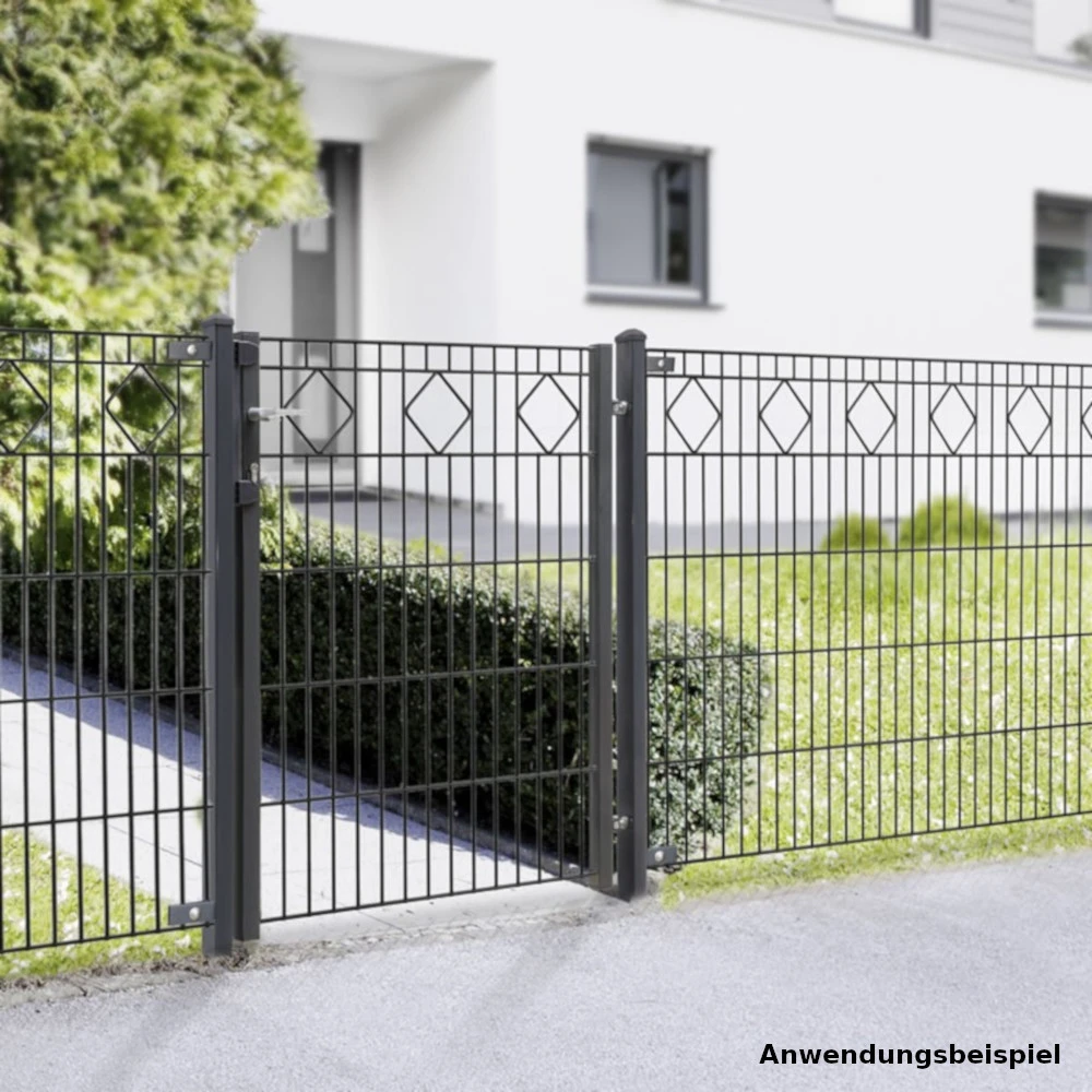 Zaunpaket Valencia Ca. 1,0 M X 14 M Anthrazit Verzinkt Pulverbeschichtet 4 Zaunpaket Valencia Ca. 1,0 M X 14 M Anthrazit Verzinkt Pulverbeschichtet – Bild 2