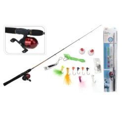 Spinrute 150 Cm Fiberglas Komplettset Kinder 24-teilig