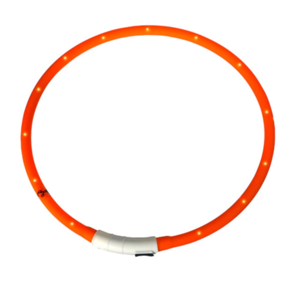 LED Leuchtschlauch Hundehalsband Silikon Orange Kürzbar 3 LED Leuchtschlauch Hundehalsband Silikon Orange Kürzbar