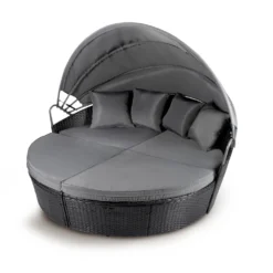 Loungebett Ibiza Ø 180 X 140 Cm Mit Sonnendach In Anthrazit