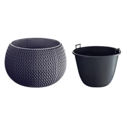 Prosperplast Blumentopf Splofy Bowl Ø 29 Cm Mit Einsatz In Anthrazit