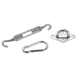 Aufhänge-Set 3-teilig Für Sonnensegel In Silber Aus Verzinktem Eisen