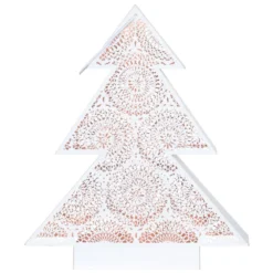 Windlicht Tree 34x9x40 Cm Weiss/kupfer Aus Metall