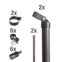 Wellengittertor-Anschluss-Set Für Maschendrahtzaun 100 Cm Anthrazit