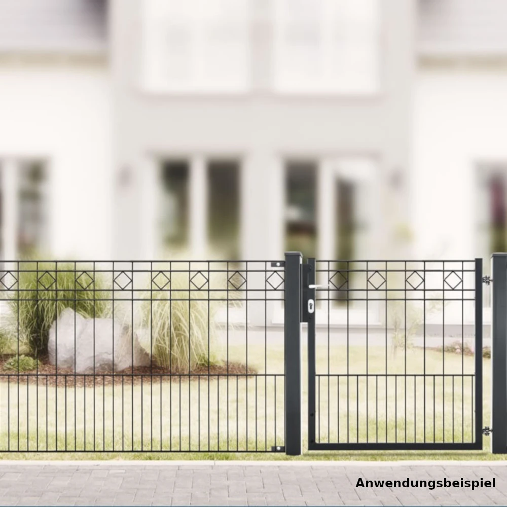 Zaunpaket Turin Ca. 0,8 M X 20 M Anthrazit Verzinkt Pulverbeschichtet 4 Zaunpaket Turin Ca. 0,8 M X 20 M Anthrazit Verzinkt Pulverbeschichtet – Bild 2