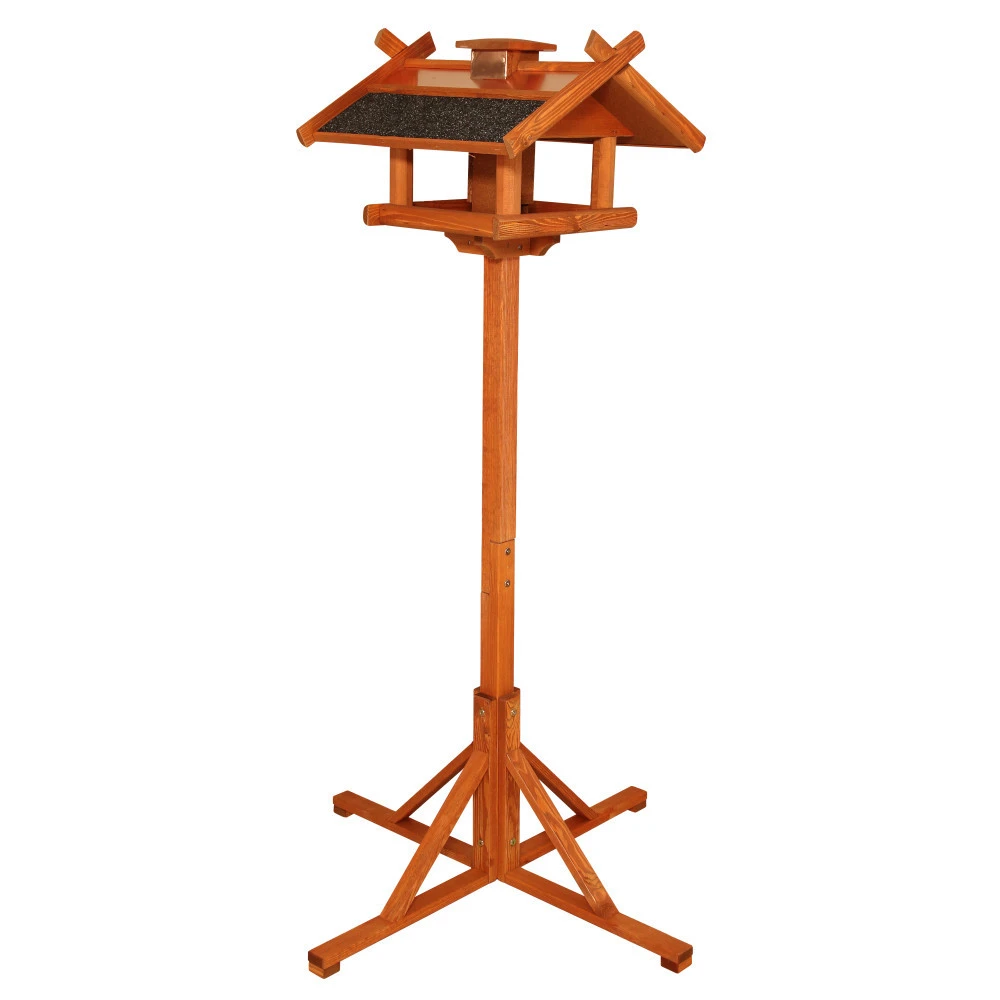 Vogelhaus Holz 155 Cm Mit Fußkreuz Und Kupfer-/Teerdach 3 Vogelhaus Holz 155 Cm Mit Fußkreuz Und Kupfer-/Teerdach