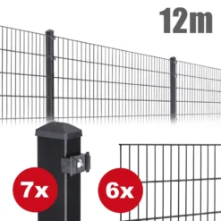 Zaunpaket PICO Ca. 0,8 M X 12 M Anthrazit Verzinkt Pulverbeschichtet