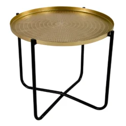 Beistelltisch Ø 40,5 Cm Rund Aus Metall In Gold