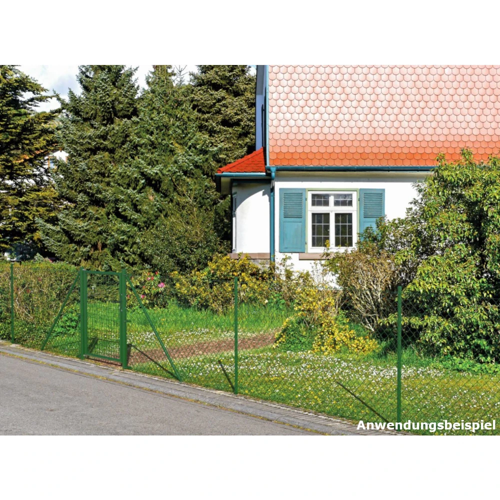 Maschendrahtzaun-Set Grün 15 M X 125 Cm Zum Einbetonieren 5 Maschendrahtzaun-Set Grün 15 M X 125 Cm Zum Einbetonieren – Bild 3