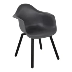 Gartensessel Montreux In Grau Mit Mattschwarzen Stahlgestell