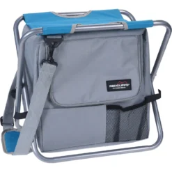 Campinghocker Klappbar 31,5 X 26,5 Cm Mit Blau-grauer Textilbespannung