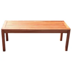 Hockerbank 2-Sitzer, 120 X 40 X 45 Cm, Holz Eukalyptus Geölt