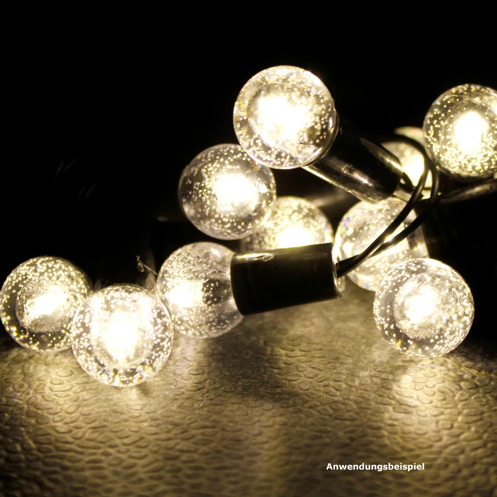 Solar-Party-Lichterkette, 2,35 M, Mit 10 Warmweißen Lämpchen 5 Solar-Party-Lichterkette, 2,35 M, Mit 10 Warmweißen Lämpchen – Bild 3