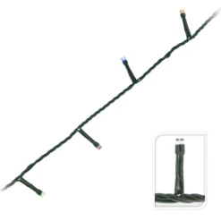 LED-Lichterkette Mit 180 Kaltweißem Und Buntem LEDs, 8 Funktionen Und Timer