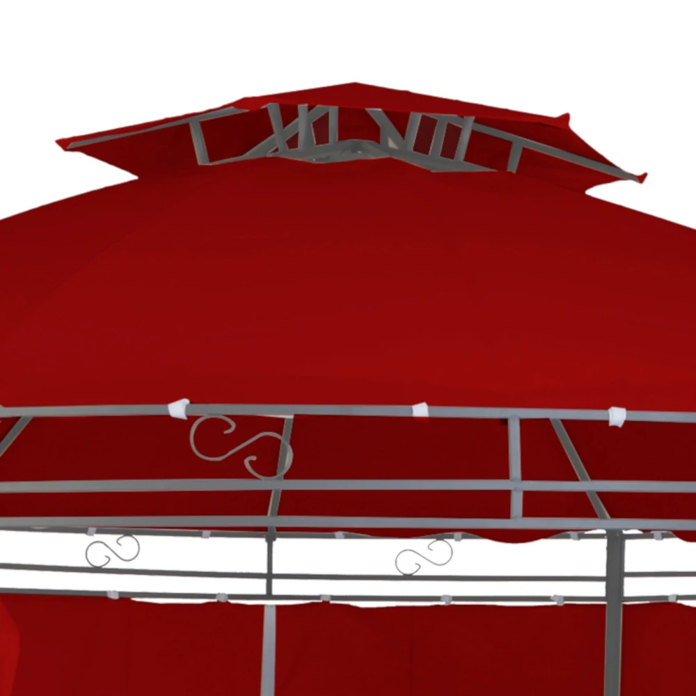 Ersatzdach Für Pavillon Rund Ø350 Cm In Burgundrot 4 Ersatzdach Für Pavillon Rund Ø350 Cm In Burgundrot – Bild 2