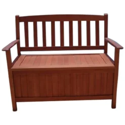 Truhenbank 2-Sitzer, 120 Liter, Holz Eukalyptus