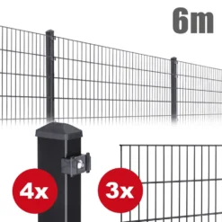 Zaunpaket PICO Ca. 1 M X 6 M Anthrazit Verzinkt Pulverbeschichtet