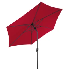 Sonnenschirm Ø 250 Cm In Burgundrot Mit Knick Und Kurbel